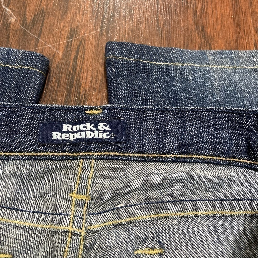 ROCK & REPUBLIC JEANS boot cut denims size 27 X 31 *altered inseam GUC - Picture 8 of 14